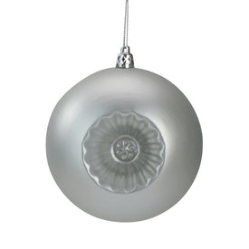 4" Matte Silver Retro Reflector Shatterproof Ball Christmas Ornaments Set of 6