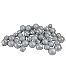 2" Silver Two-Finish Shatterproof Ball Christmas Ornaments Set of 50