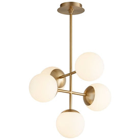Nebula Five-Light 6" LED Pendant - Aged Brass