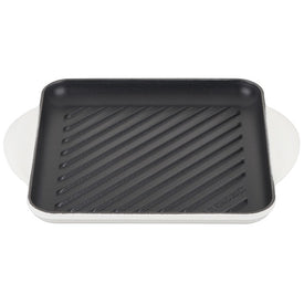 Signature 9.5" Cast Iron Square Skillet Grill - White