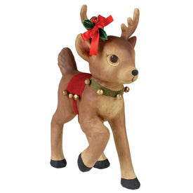 Retro Reindeer w/ Bells Paper Mache