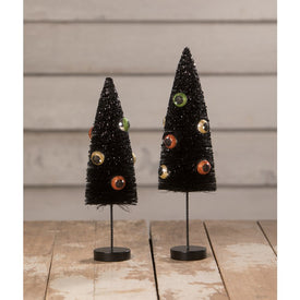 Eerie Eyeball Bottle Brush Trees Set of 2