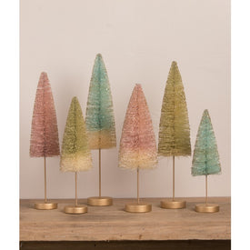 Pastel Forest Bottle Brush Trees Set of 6