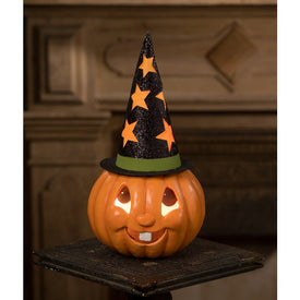 Retro Pumpkin Witch Container
