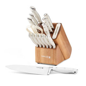 Fifteen-Piece Universal Edgekeeper Bamboo Block Set - White