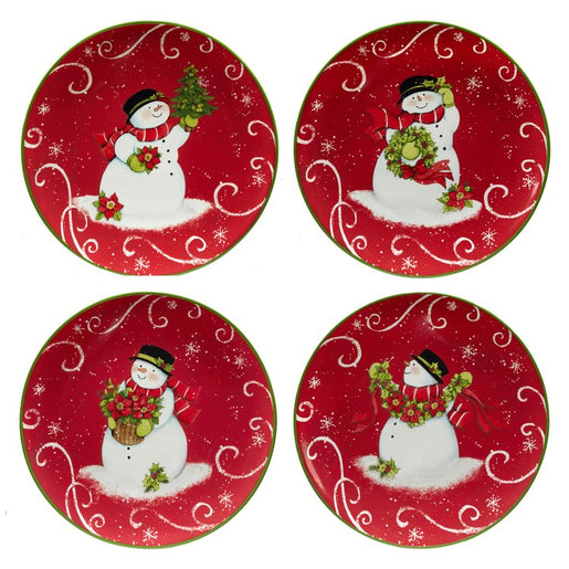 Holiday Magic Snowman Dessert Plates Set of 4