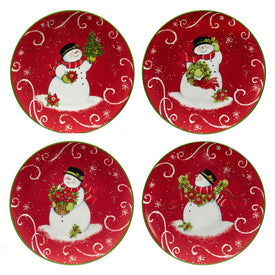 Holiday Magic Snowman Dessert Plates Set of 4