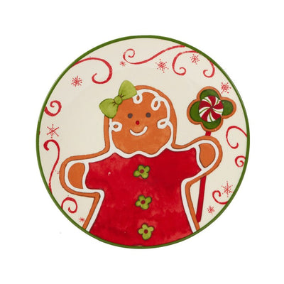 Holiday Magic Gingerbread Canape Plates Set of 4