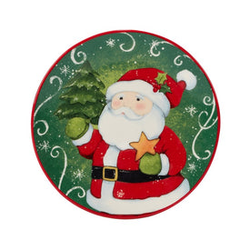 Holiday Magic Santa Canape Plates Set of 4