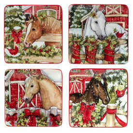 Homestead Christmas Canape Plates Set of 4
