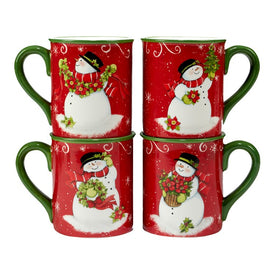 Holiday Magic Snowman Mugs Set of 4