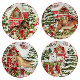 Homestead Christmas Dessert Plates Set of 4