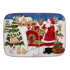 Santa's Workshop 14" x 10" Rectangular Platter