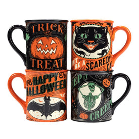 Scaredy Cat 18 oz Mugs Set of 4 Assorted