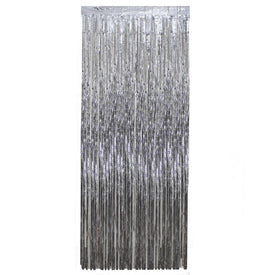 3' x 8' Silver Tinsel Christmas Window or Door Curtain