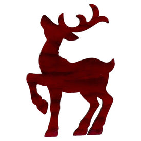 8" Red and Black Stained Standing Reindeer Christmas Tabletop Decor