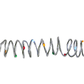 12' Pre-Lit Silver Multi-Function Artificial Christmas Garland - Multi Color LED Lights