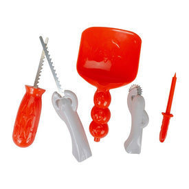 11" White and Orange Pumpkin Carving Kit