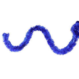 12' x 2.5" Unlit Traditional Tinsel Lavish Blue Artificial Christmas Garland