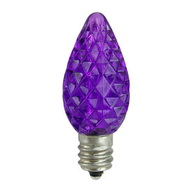 Replacement Faceted LED C7 Purple Christmas Bulbs Pack of 25