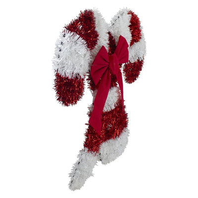 19.25" Tinsel Candy Cane Christmas Window Decoration