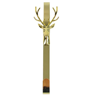 15.25" Shiny Gold Deer Over-The-Door Christmas Wreath Hanger