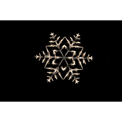 13.5" Lighted Snowflake Christmas Window Silhouette Decoration