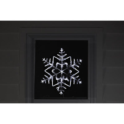 13.5" Lighted Snowflake Christmas Window Silhouette Decoration