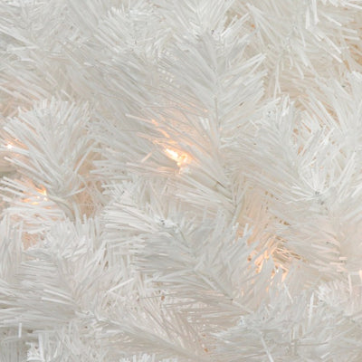 24" Pre-Lit Snow White Artificial Christmas Wreath - Clear Lights