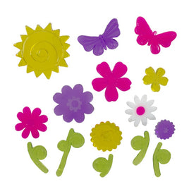 Pink and Purple Flowers Spring Gel Window Clings