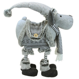 13" Gray Nordic Standing Moose Christmas Tabletop Figurine