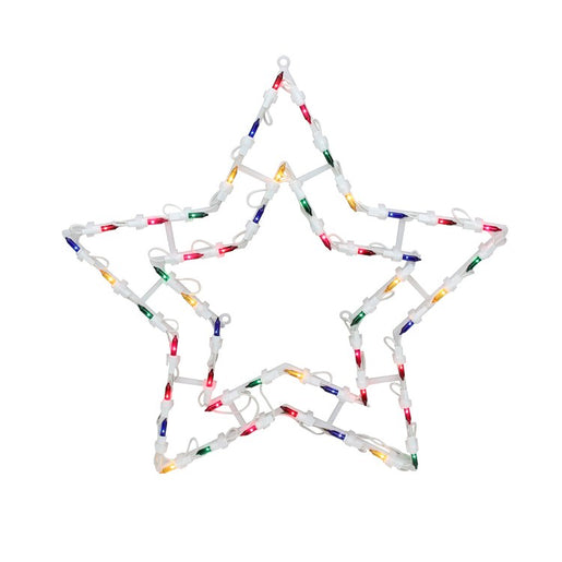 16" Multi-Color Lighted Star Christmas Window Silhouette Decoration