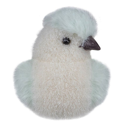 3.5" Light Green Tabletop Christmas Bird with Sequins