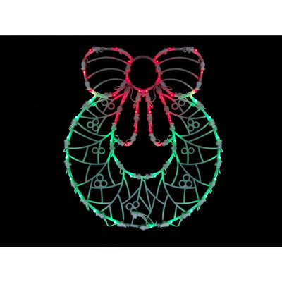 16" White and Clear Led Lighted Wreath Christmas Window Silhouette Decoration