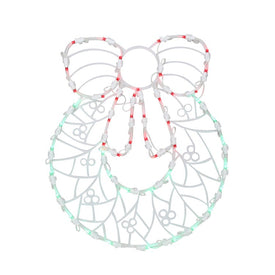 16" White and Clear Led Lighted Wreath Christmas Window Silhouette Decoration