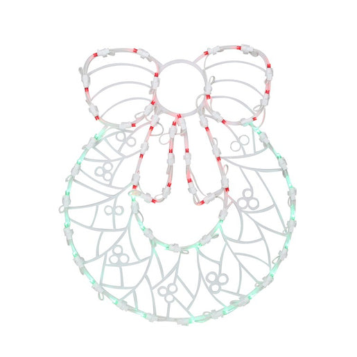 16" White and Clear Led Lighted Wreath Christmas Window Silhouette Decoration