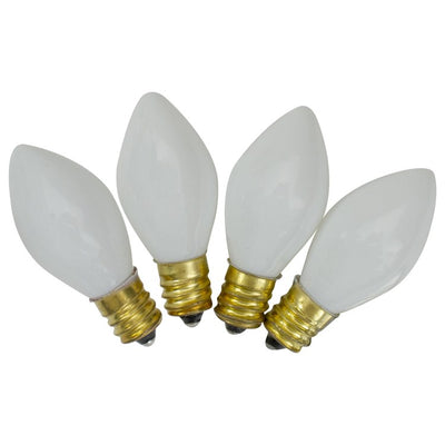 Replacement White Opaque C7 Christmas Bulbs Pack of 4