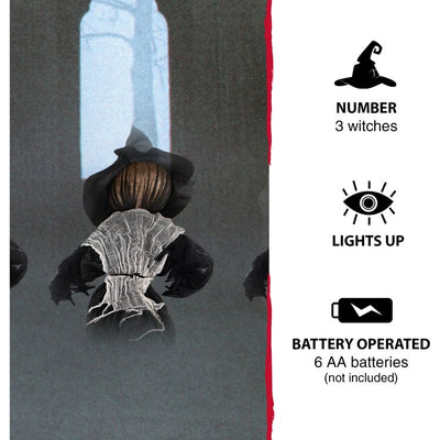 47" Witch Light-Up Lawn Decor with Stakes and Hanging Option