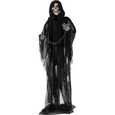 65" Life-Size Animatronic Grim Reaper with Chain and Rotating Head
