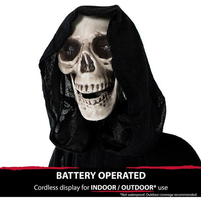 65" Life-Size Animatronic Grim Reaper with Chain and Rotating Head