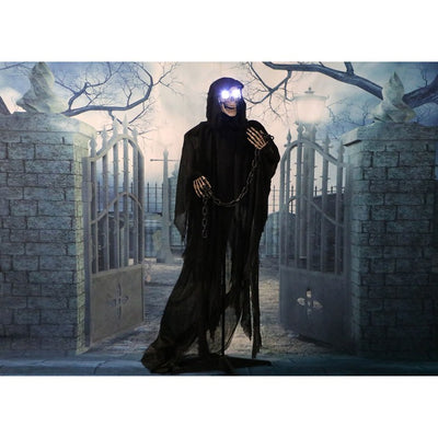 65" Life-Size Animatronic Grim Reaper with Chain and Rotating Head