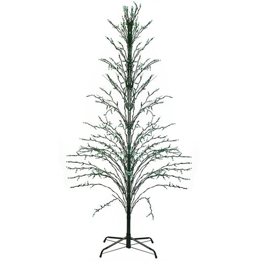 6' Pre-Lit Green Cascade Twig Tree Christmas Outdoor Decor - Green Lights