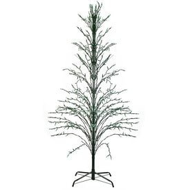 6' Pre-Lit Green Cascade Twig Tree Christmas Outdoor Decor - Green Lights