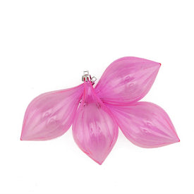 5" Pink Shatterproof Transparent Christmas Finial Ornaments Set of 4