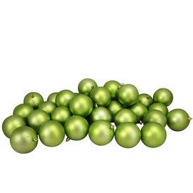 3.25" Kiwi Green Shatterproof Matte Ball Christmas Ornaments Set of 32