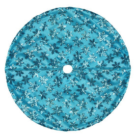 20" Blue Sequin Snowflake Pattern Mini Christmas Tree Skirt