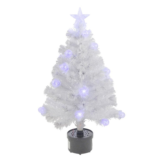 3' Pre-Lit Iridescent Fiber Optic Artificial Christmas Tree - White Lights