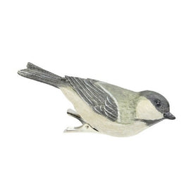 5.75" Green and Gray Clip On Bird With Feathers Christmas Ornament