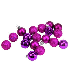 1.25" Eggplant Purple Shatterproof Four-Finish Ball Christmas Ornaments 1Set of 8