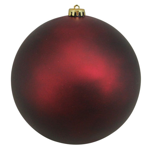 3.25" Burgundy Red Two-Finish Glass Ball Christmas Ornaments Set of 6